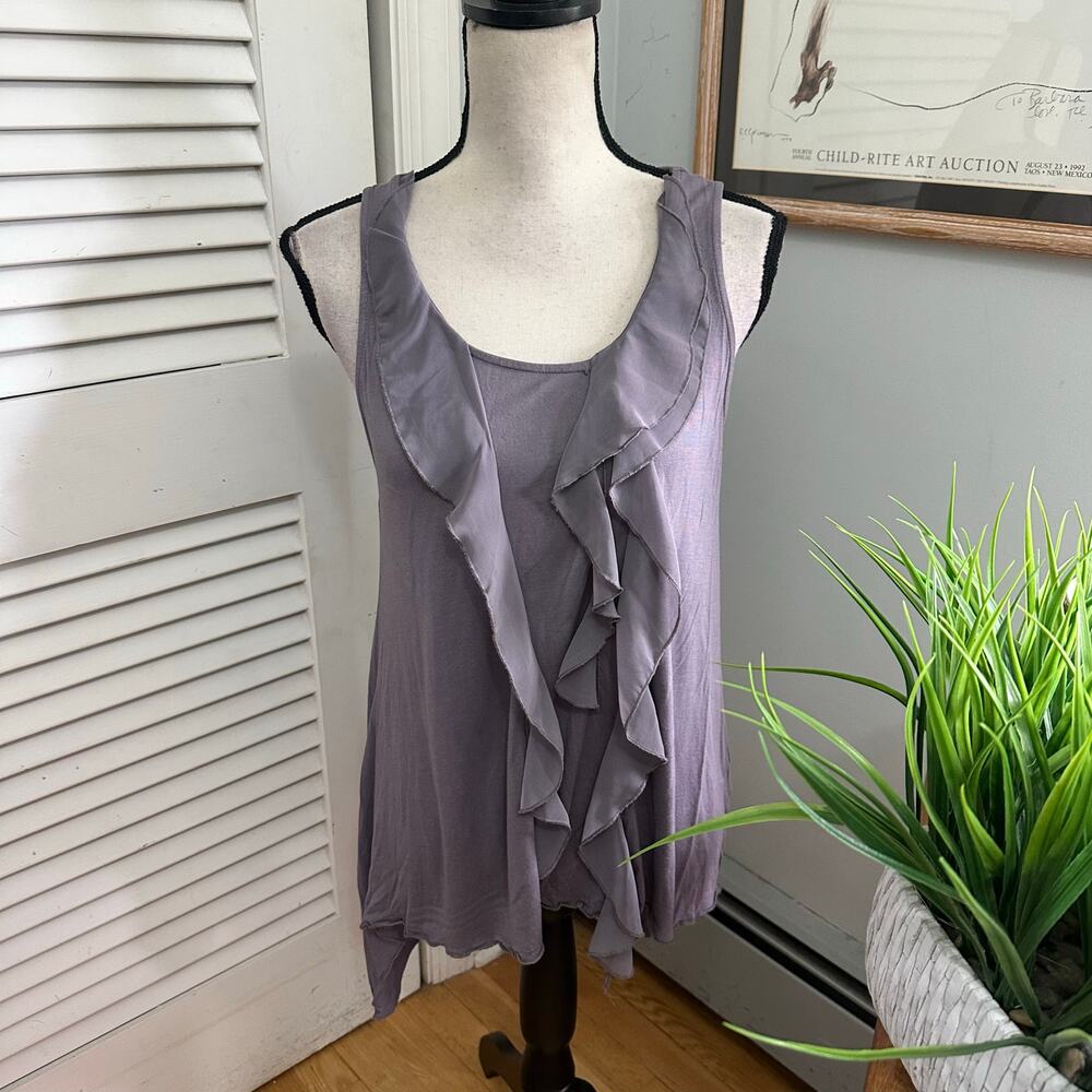 Kische Top Womens Medium Mauve Asymmetric Tank Retro Y2K Indie Fairy Grunge